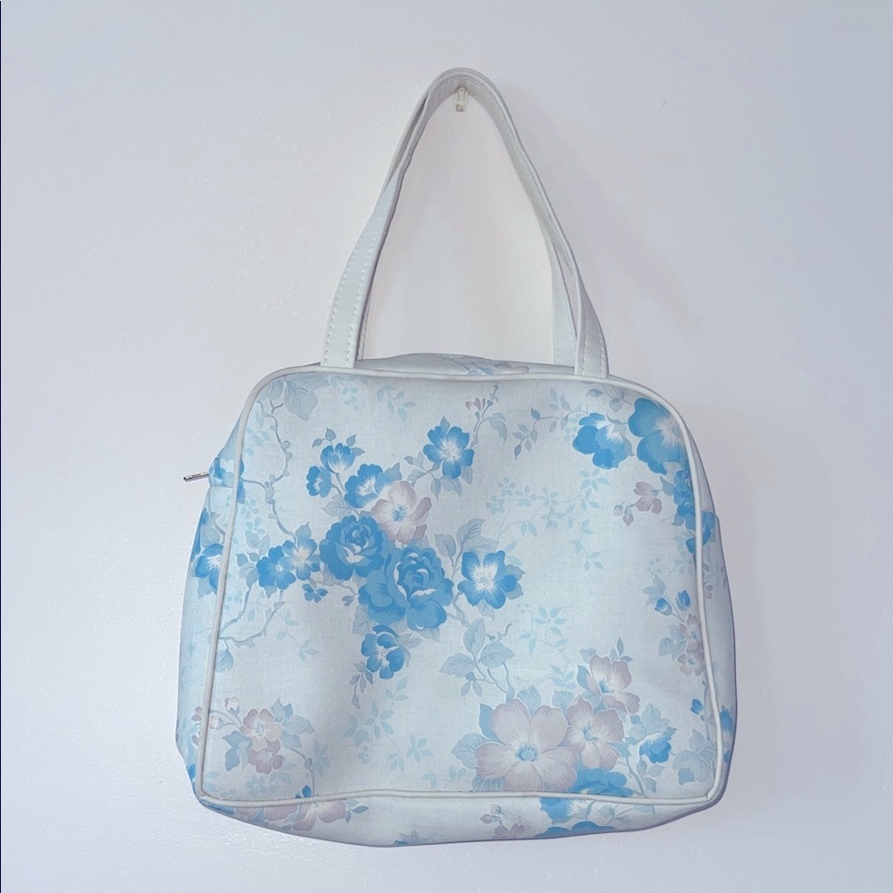 Vintage Floral Blue and Gray Women's Bag